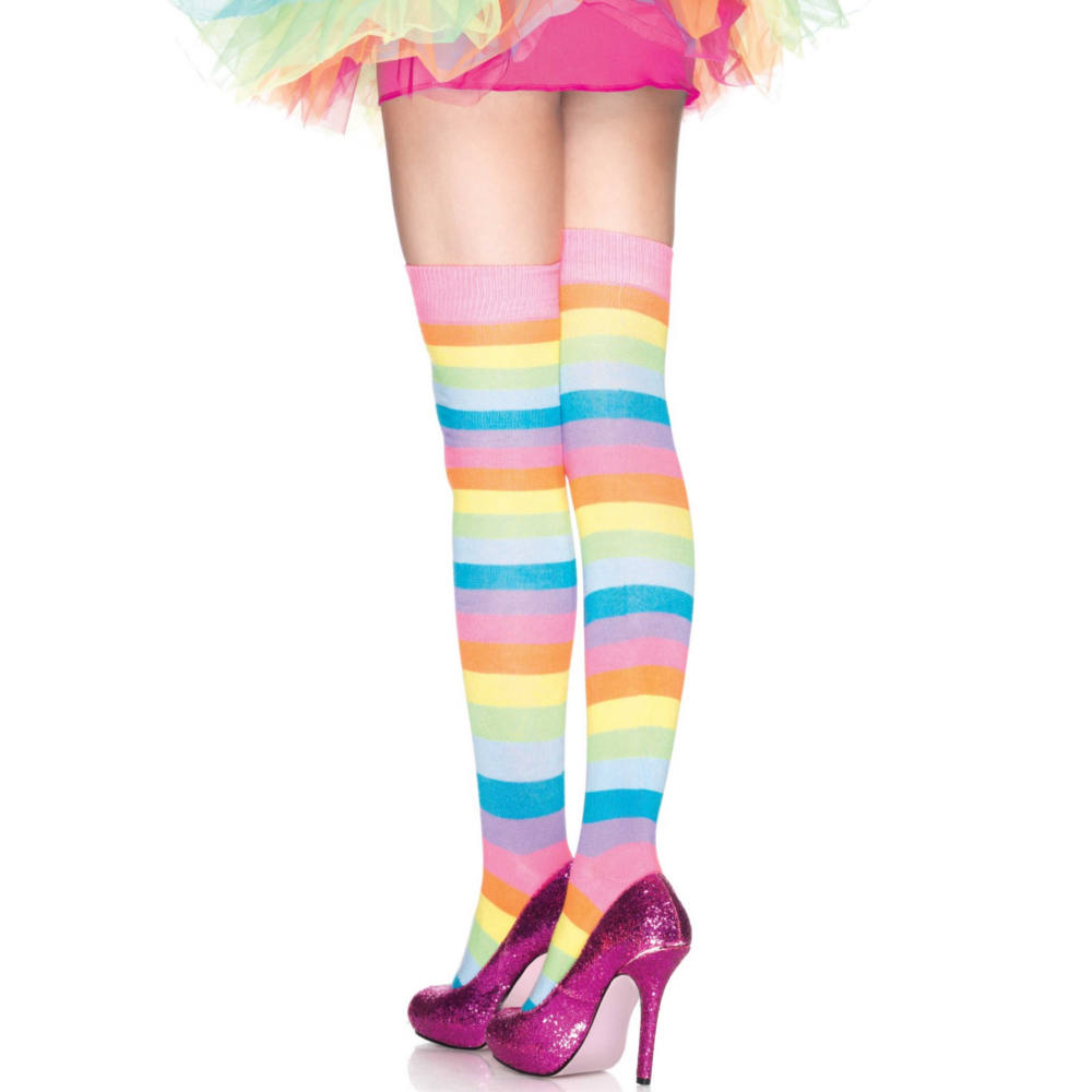 Leg Avenue - Rainbow Oberschenkelhohe Strümpfe - Regenbogen